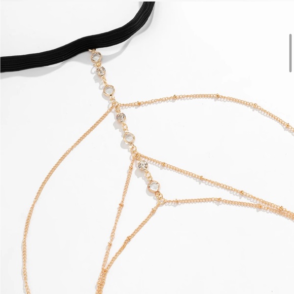 Lucia - Dress Decorate Sexy Elastic Band,Multilayer  Chain&Crystals (Adjustable) - Picture 6 of 6